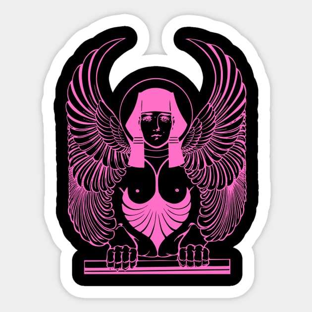 Lady Sphinx - pink Sticker by PharaohCloset